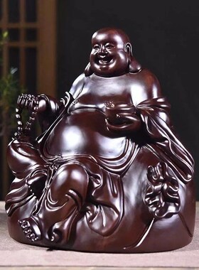 花梨木雕摆件弥勒佛实木质雕刻大肚佛像供奉家居装饰办公工艺礼品