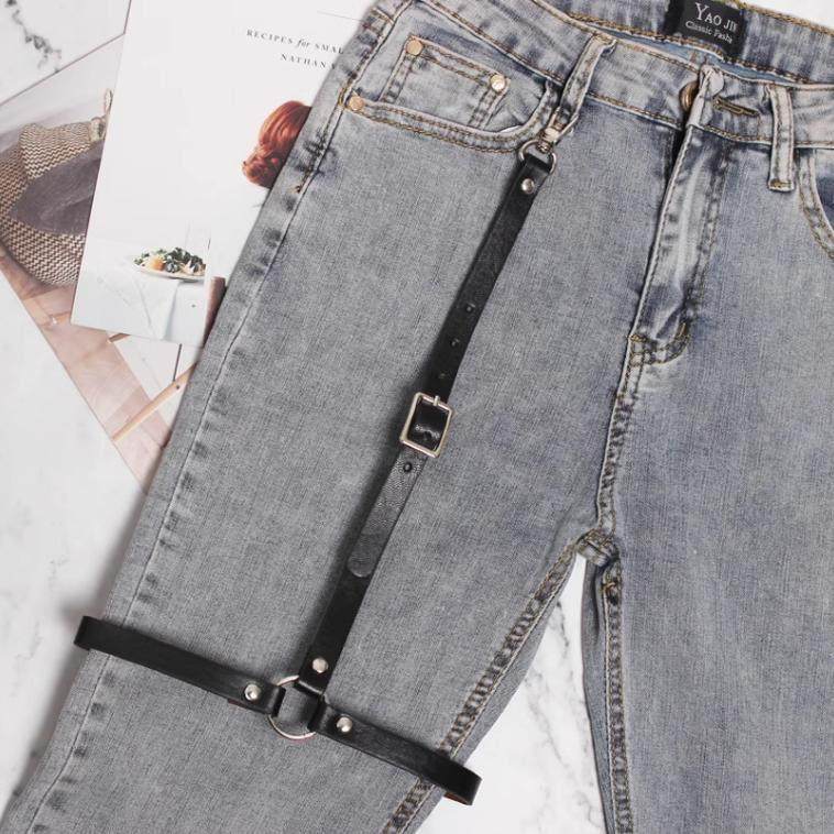 哥特皮质大腿束缚皮带潮男腿部皮革装饰西裤腰链绑带酒吧演出配饰,淘宝优惠券,粉丝福利购,淘宝优惠卷