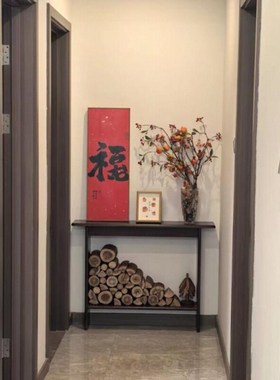木柴原木壁炉木头背景墙客厅装y饰饭店民宿木材桩摆件橱窗陈列摆