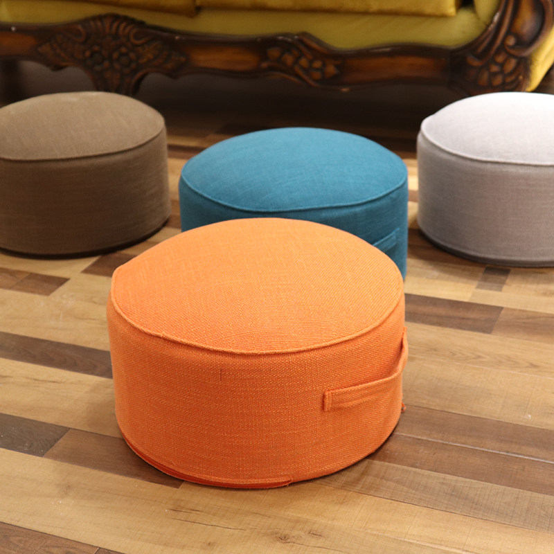 Removable and washable linen cushions, tatami, raised and thickened futon floor, pouf coffee table, balcony bay window fabric mat
