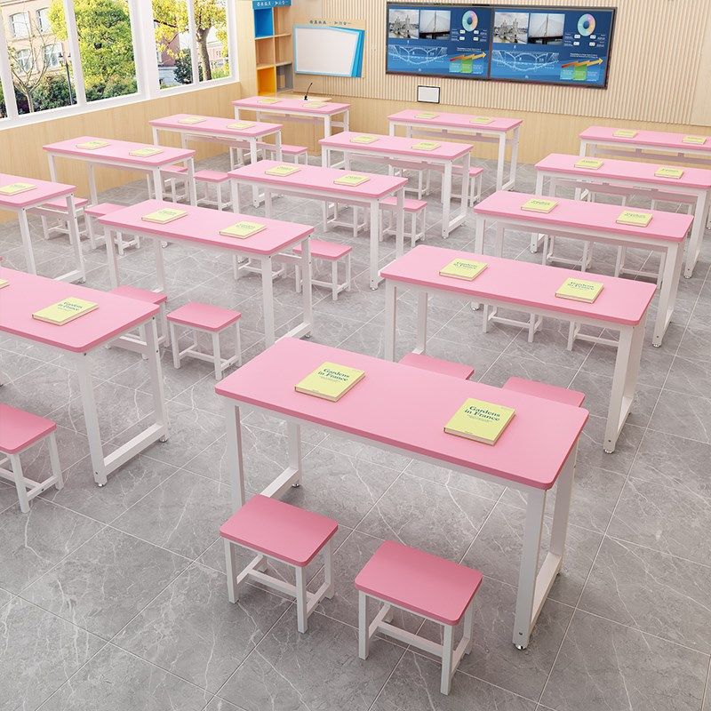 辅导班课桌椅彩色学校培训桌中小学生学习桌托管班双人补习班桌椅,淘宝优惠券,粉丝福利购,淘宝优惠卷