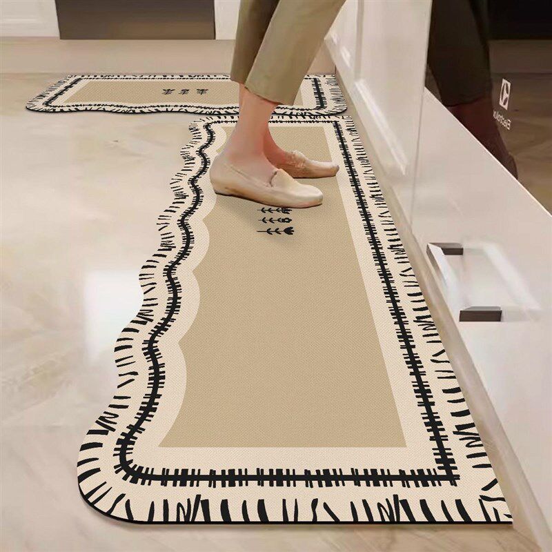 Special long strip floor mat for kitchen, wipe-free, non-slip, anti-oil, diatom mud foot mat, entrance door, water-absorbent carpet