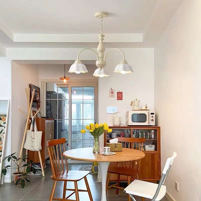 创意主卧室餐厅灯田园清新花朵北欧系灯具法式复古奶油风客厅吊灯 - 图2