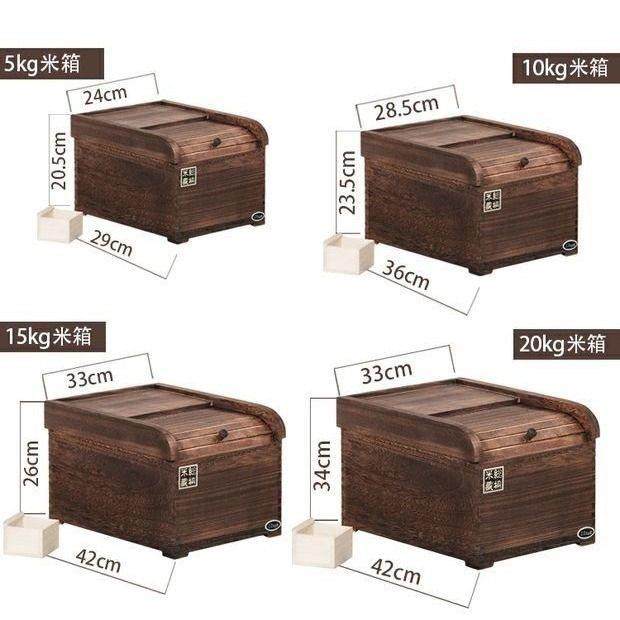 实木米箱装米桶盒子储粮面箱盛米缸10斤20斤30斤40斤家用防虫密封 - 图0