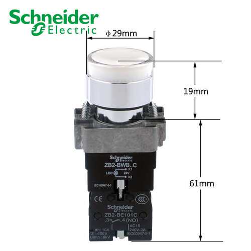 带灯按钮绿色XB2BW33B1C/33M1C 红色/34M1C/34B1C按钮开关 - 图1