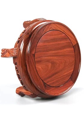 红木圆形底座实木花瓶花盆鱼缸酒坛佛像茶壶奇石摆件大底座托盘架