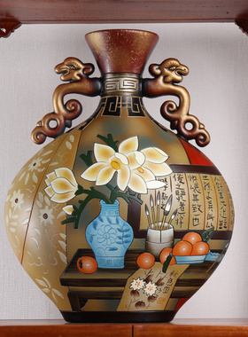 中式陶瓷玄关入户进门q博古架摆件客厅酒柜古董置物书柜装饰工艺