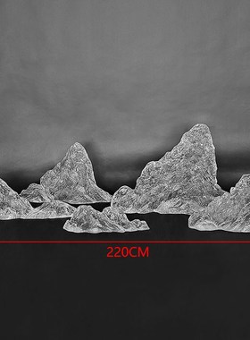 售楼处假山雕塑透明树脂摆件别y墅庭院酒店大厅前台样板间软装饰