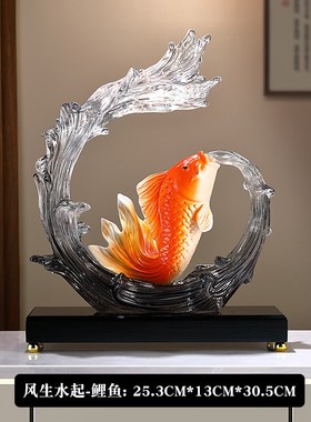 风生水起a锦鲤招财葫芦桌面摆件入户玄关客厅酒柜装饰品乔迁礼品