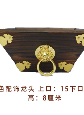 老式复古实木斗升日进斗金摆件创意客厅装饰店铺摆V设开张开业礼