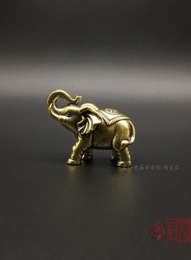 实心铜大象一对 全铜福象摆件迷你D可爱铜大象小铜象纯铜桌面摆件