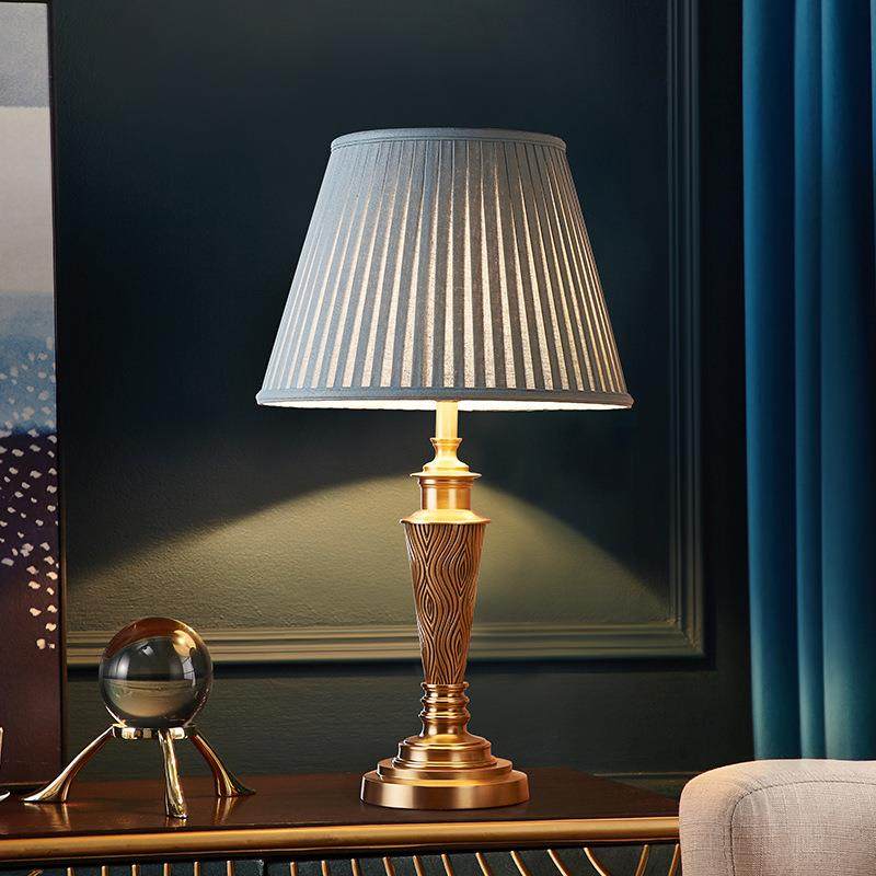 美式乡村全铜台灯卧室床头灯客厅简约现代轻奢书桌书房纯铜灯具,淘宝优惠券,粉丝福利购,淘宝优惠卷