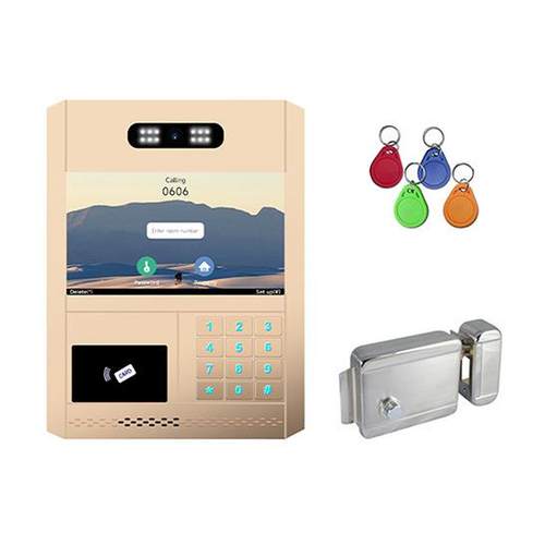 可视门铃电话密码刷卡开锁楼宇对讲ip网络视频监控门铃对讲系统 - 图0