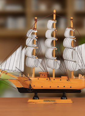 家居创意工艺装饰l品帆船摆件电视酒柜卧室客厅书架一帆风顺小摆