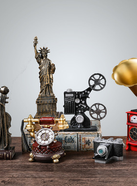 创意酒柜装饰品小摆件家居客w厅玄关轻奢办公室复古置物架复古摆