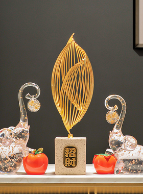 水晶透明小鹿麋鹿轻m奢高档家居玄关客厅电视办公室酒柜装饰品摆