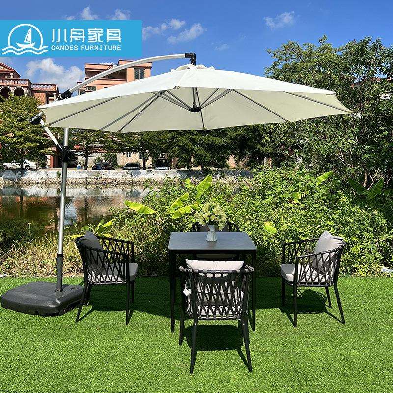 庭院户外桌椅组合别墅花园露台天台餐桌室外休闲露台绳编藤椅家具 - 图0