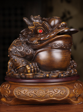 金蟾招财摆件大号玄关电视柜公司办公室三足蟾蜍高档商务开业礼品