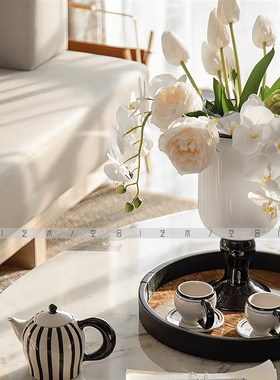 空合 复古中古花器玻璃酒杯烛台茶具花艺 样板间餐厅客厅家居摆件