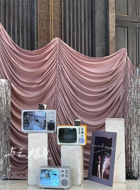 可播放老式黑白彩色复古电视机怀旧影视道具民俗老物件摆件装饰品