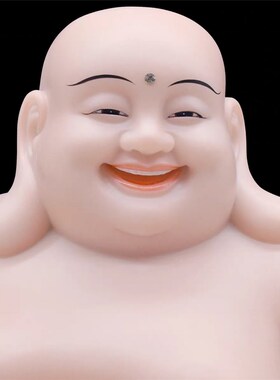 弥勒佛佛像汉白玉大肚笑佛宽体弥勒手工招财供奉家用摆件