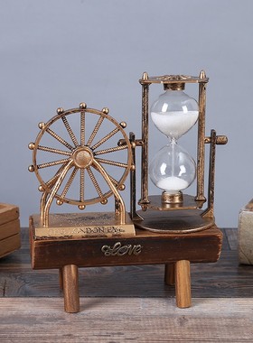 复古太空宇航员摆件创意家居小摆设沙漏客厅电视柜桌面礼物装饰品