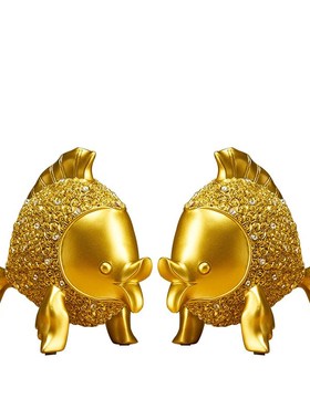 年年有余家居装饰品金鱼摆件客厅玄关酒柜轻奢风高档乔迁新居礼品