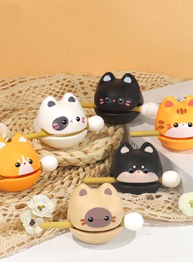 小木鱼摆件可爱随身解压玩具办公室车载敲打稳定情绪摆件减压神器