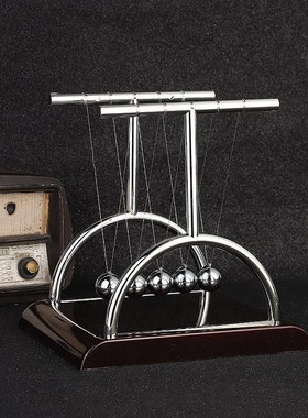 牛顿摆球器7球大号发疯摇摆撞珠桌面物理M小摆件单摆波实验撞击球