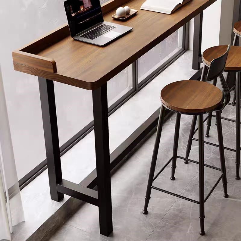 阳台吧台桌家用简约实木长条桌靠窗窄桌高低脚长桌子高脚桌椅靠墙,淘宝优惠券,粉丝福利购,淘宝优惠卷