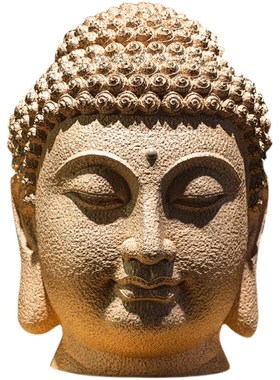 新中式大号慈悲佛头佛首佛像禅意摆件东南亚玄关走廊佛系装饰品