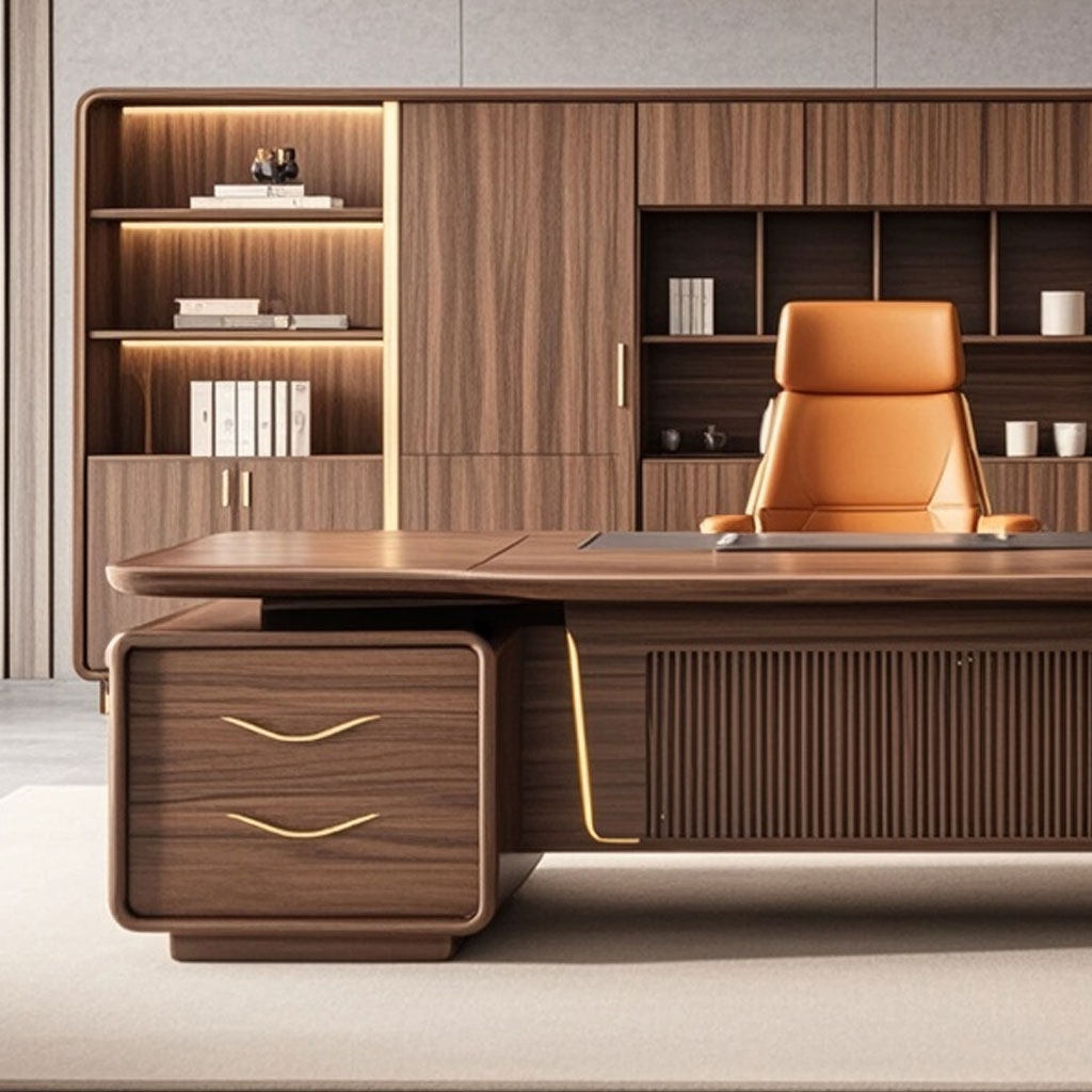 宋式美学简约轻奢2026办公桌高级大气老板桌总裁桌办公室大班台,淘宝优惠券,粉丝福利购,淘宝优惠卷