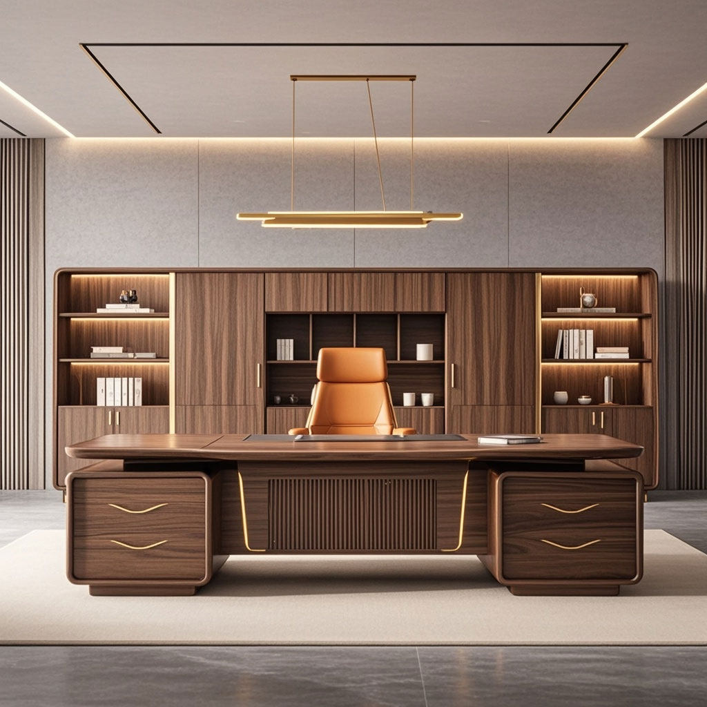 宋式美学简约轻奢2026办公桌高级大气老板桌总裁桌办公室大班台,淘宝优惠券,粉丝福利购,淘宝优惠卷
