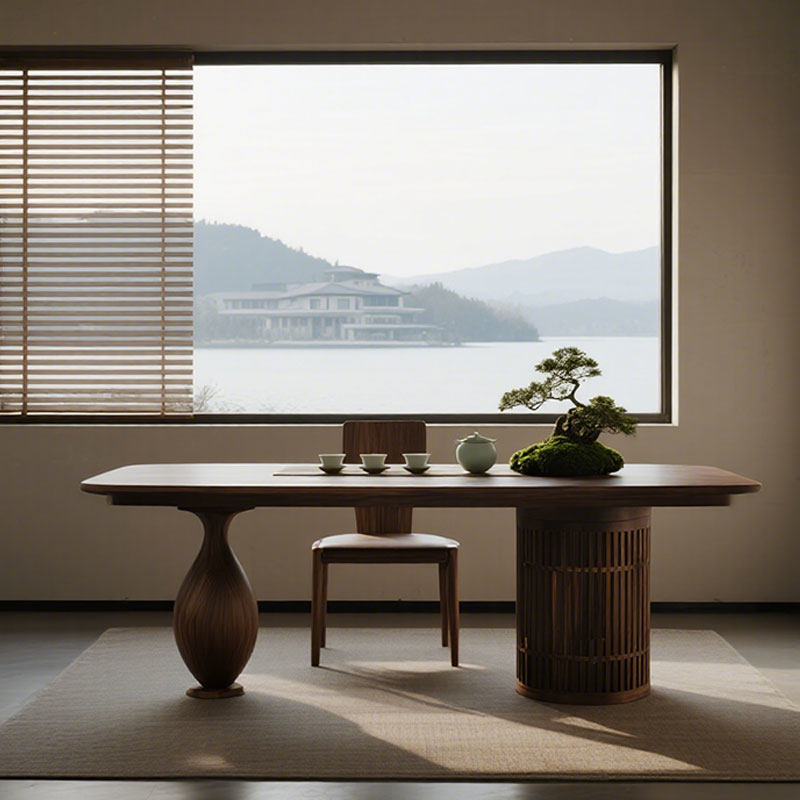 别墅高端新中式实木茶桌椅组合禅意功夫茶台办公室喝茶泡茶桌茶室,淘宝优惠券,粉丝福利购,淘宝优惠卷