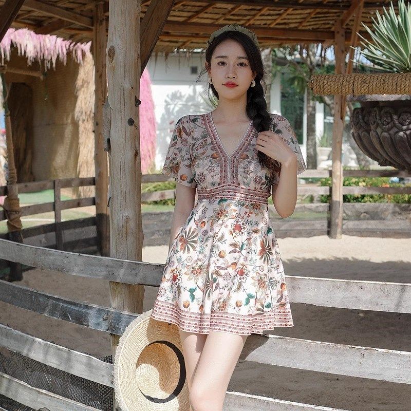 2024新款连体大码游泳衣女遮肚显瘦温泉学生加大胖mm遮肉胖子泳装,淘宝优惠券,粉丝福利购,淘宝优惠卷