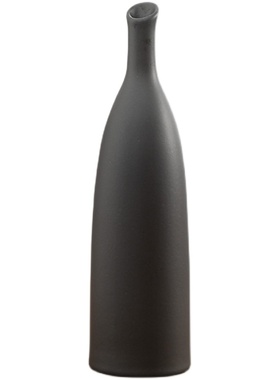 创意新中式陶瓷手工纯黑摆件现代简约家居装饰品台面插花陶瓷花瓶