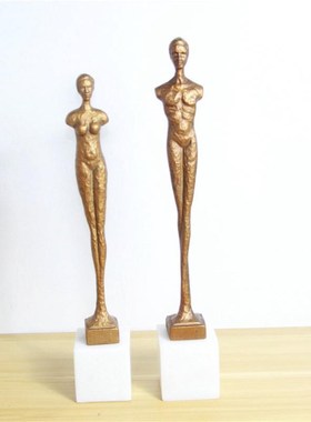 现代样板房玄关五金断臂人物摆件别墅酒店售楼处欧式软装饰品