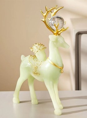 现代轻奢客厅电视柜入户玄关梅花鹿摆件乔迁O新居礼品创意家居饰