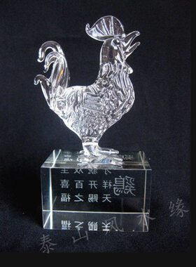 工艺品生面属白办公室桌摆设者家居饰品书房鸡摆件鸡水晶装饰肖