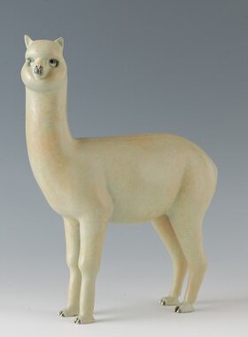 送人饰品萌草泥马红酒架工艺品铜制摆件萌手工礼品古铜官 羊驼