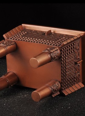 紫铜司父戊方鼎摆件鼎盛千秋铜鼎家居客厅玄关书房装饰品商务礼品