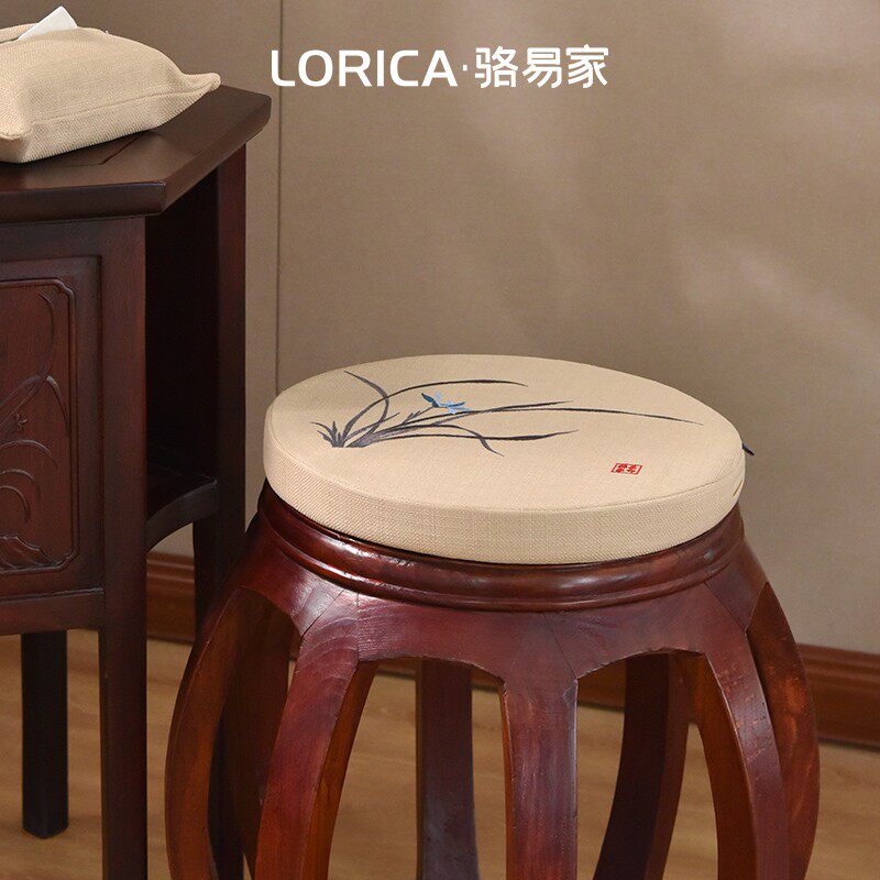 Chinese round stool cushion, round mahogany chair, drum stool seat cushion, bay window, floor-sitable R washer chair, non-slip rattan chair