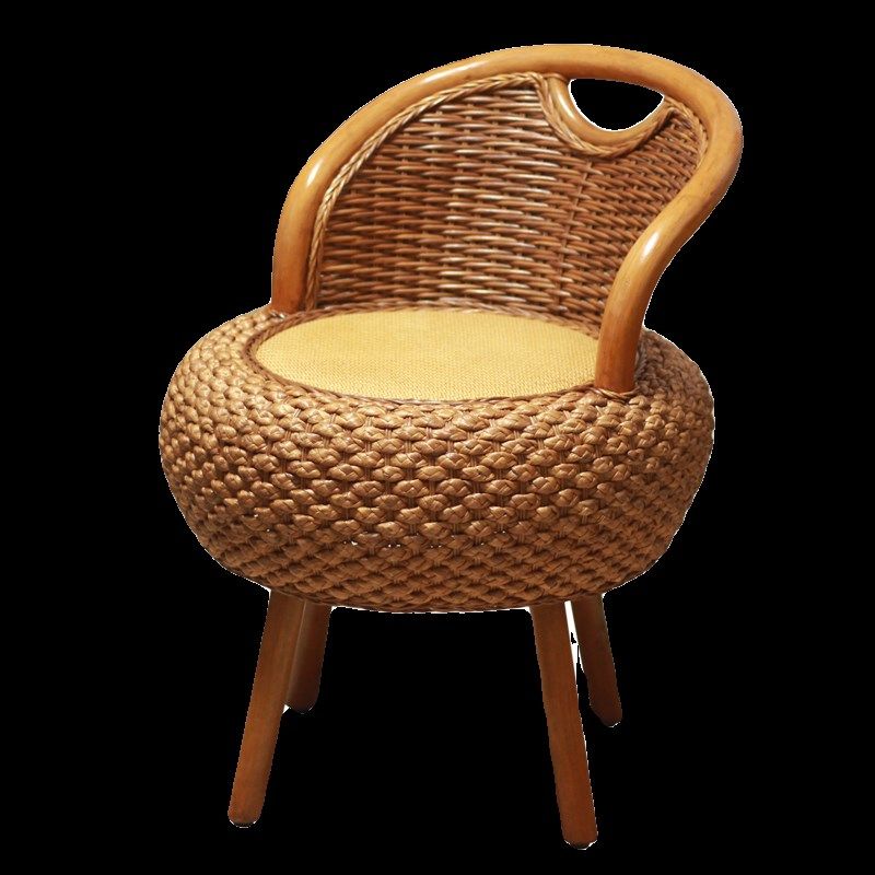 可旋转家用藤编藤椅阳台客厅小椅子榻榻米矮靠背椅圆形成人编织凳,淘宝优惠券,粉丝福利购,淘宝优惠卷