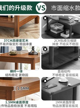 小茶几小桌子边几客厅家用简易沙发边柜办公室茶台实木方几小方
