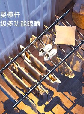 德国进口免费安装升降晾衣架手摇阳台手动晾衣杆家用折叠全自动升