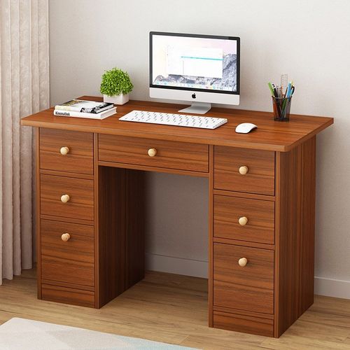 简易办公桌家用仿实木简约现代书桌子卧室单人学生写字电脑台式桌 - 图0