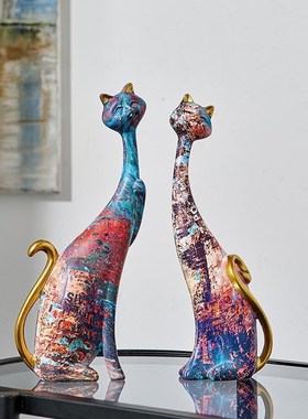 创意抽象人物摆件家居客厅电视柜装饰办公室艺术瑜伽摆设油画女人