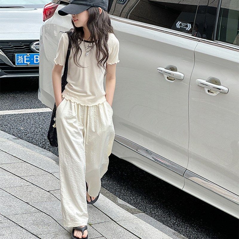 亲子裤女童遛弯高腰奶皮裤夏季宽松运动抽绳阔腿裤山本拖地裤子,淘宝优惠券,粉丝福利购,淘宝优惠卷