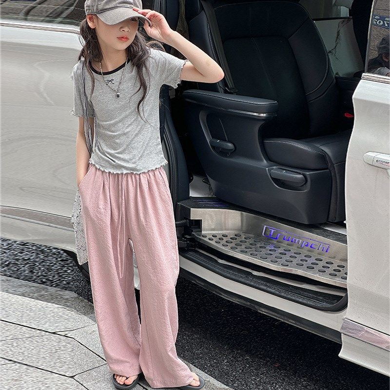 亲子裤女童遛弯高腰奶皮裤夏季宽松运动抽绳阔腿裤山本拖地裤子,淘宝优惠券,粉丝福利购,淘宝优惠卷