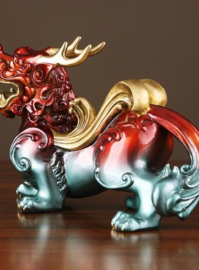 纯铜貔貅摆件一对龙头家居客厅办公室装饰品玄关摆设乔迁开业礼品